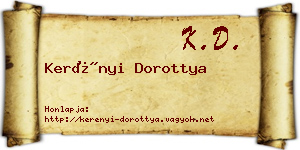 Kerényi Dorottya névjegykártya