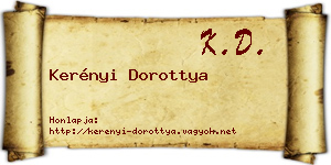Kerényi Dorottya névjegykártya